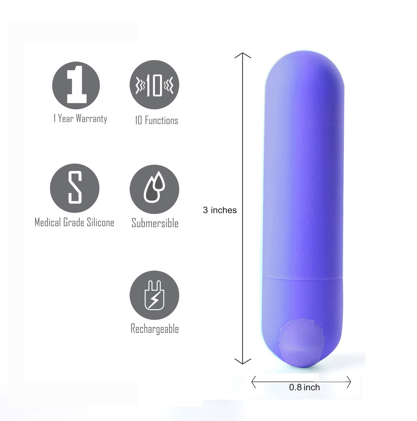 Maia Jessi Purple 7.6 Cm Usb Rechargeable Bullet
