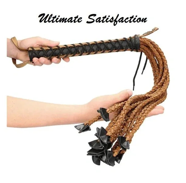 Braided 22 Tails with 12 Handle - Italian Leather- Pain Medieval- Shots