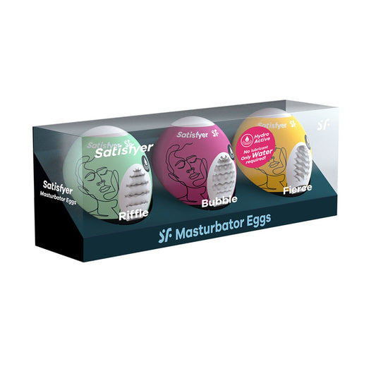 Satisfyer Masturbator Eggs Mixed 3 Pack #1 Set Of 3 Stroker Sleeves