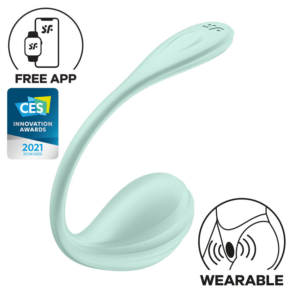 Satisfyer Smooth Petal Mint Mint Usb Rechargeable Wearable Stimulator With App Control