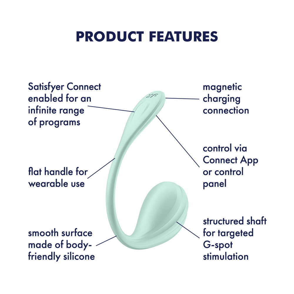 Satisfyer Smooth Petal Mint Mint Usb Rechargeable Wearable Stimulator With App Control