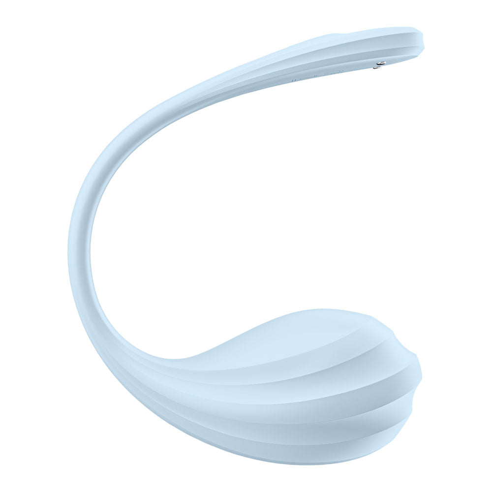 Satisfyer Smooth Petal Light Blue Light Blue Usb Rechargeable Wearable Stimulator With App Control