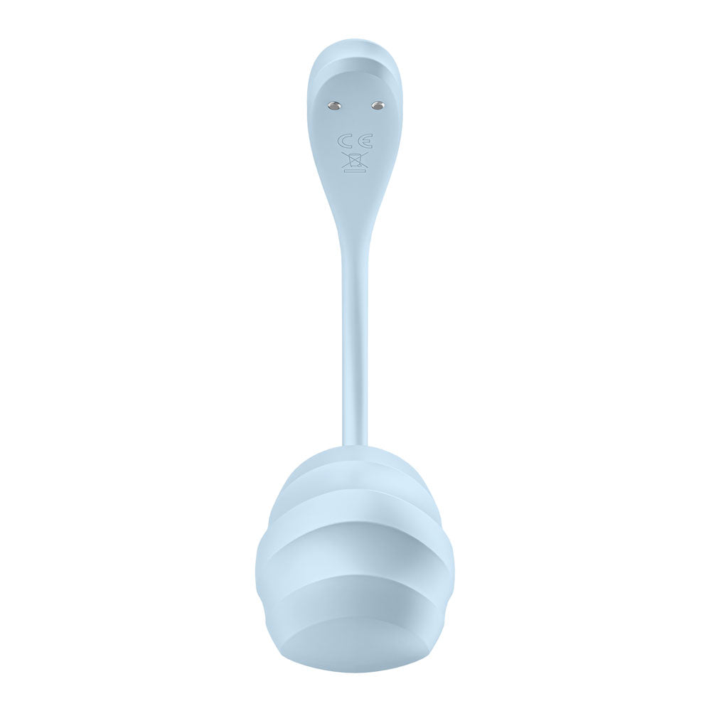 Satisfyer Smooth Petal Light Blue Light Blue Usb Rechargeable Wearable Stimulator With App Control