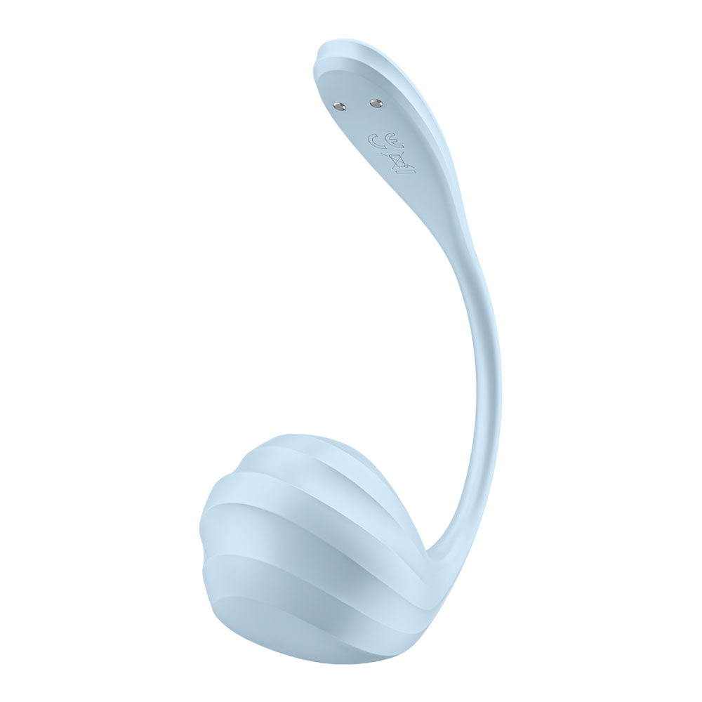 Satisfyer Smooth Petal Light Blue Light Blue Usb Rechargeable Wearable Stimulator With App Control