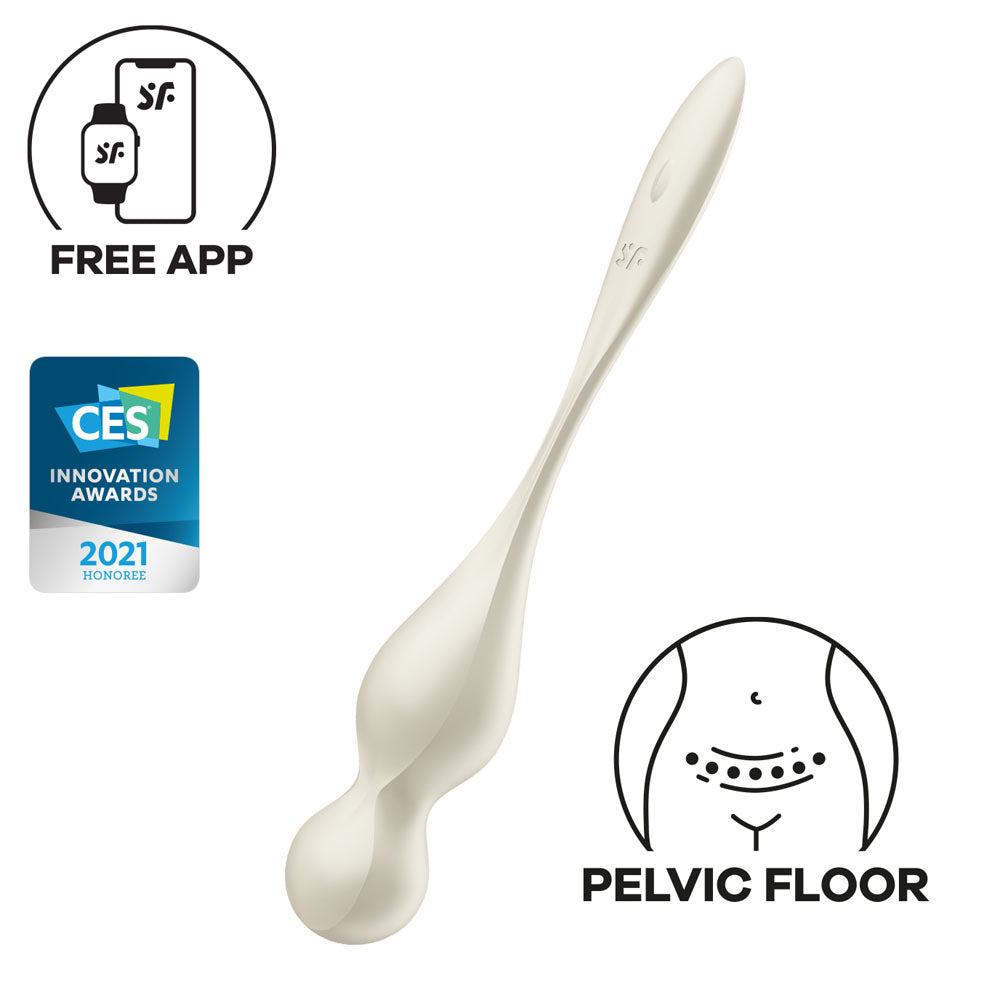 Satisfyer Love Birds 1 White White Usb Rechargeable Pelvic Floor Trainer With App Control