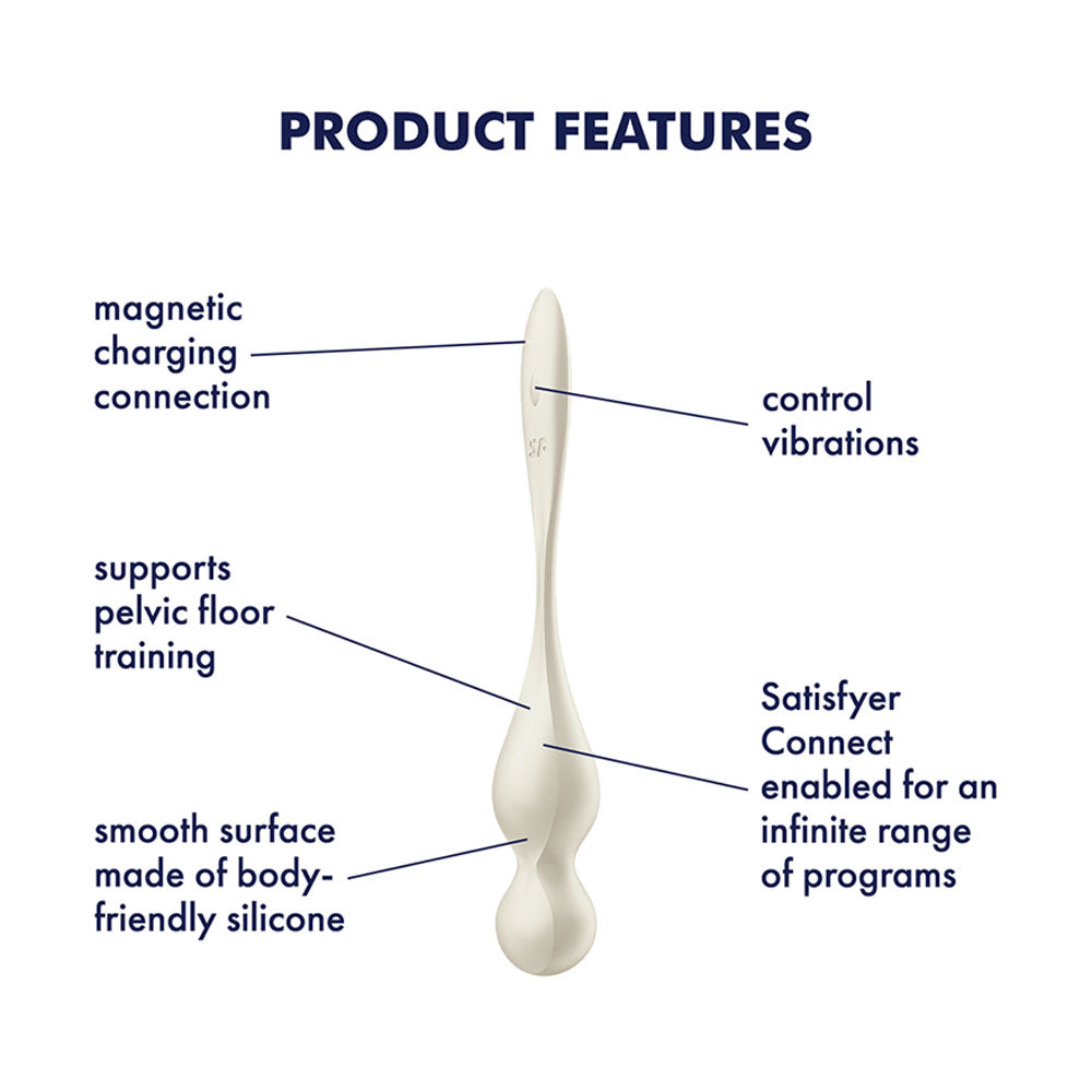 Satisfyer Love Birds 1 White White Usb Rechargeable Pelvic Floor Trainer With App Control
