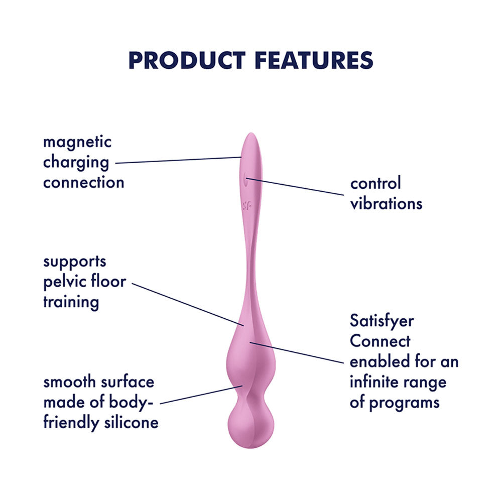Satisfyer Love Birds 1 Pink Pink Usb Rechargeable Pelvic Floor Trainer With App Control