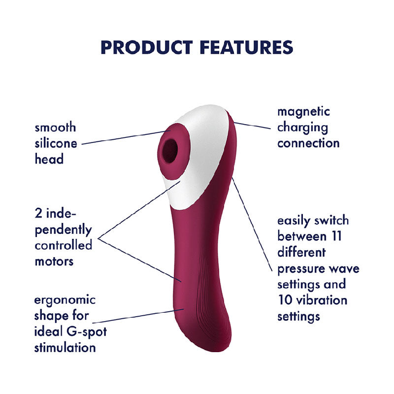 Satisfyer Dual Crush Red Air Pulse Stimulator With Vibration