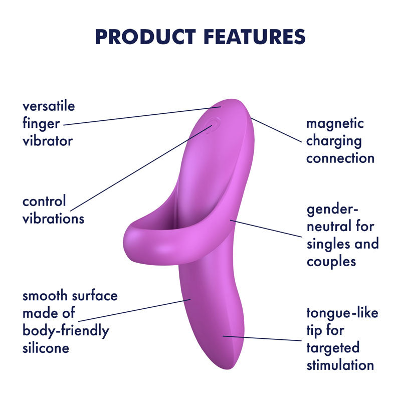 Satisfyer Bold Lover Dark Pink Usb Rechargeable Finger Stimulator