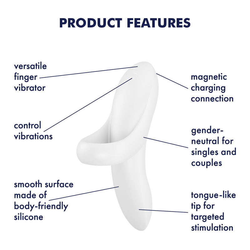 Satisfyer Bold Lover White Usb Rechargeable Finger Stimulator