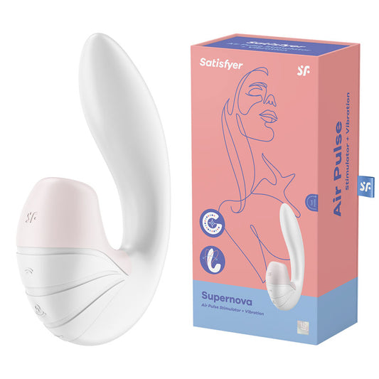 Satisfyer Supernova White Usb Rechargeable Vibrator With Air Pulsation