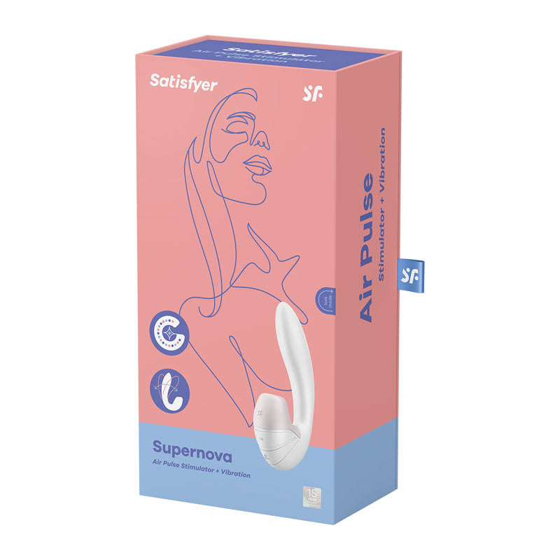 Satisfyer Supernova White Usb Rechargeable Vibrator With Air Pulsation