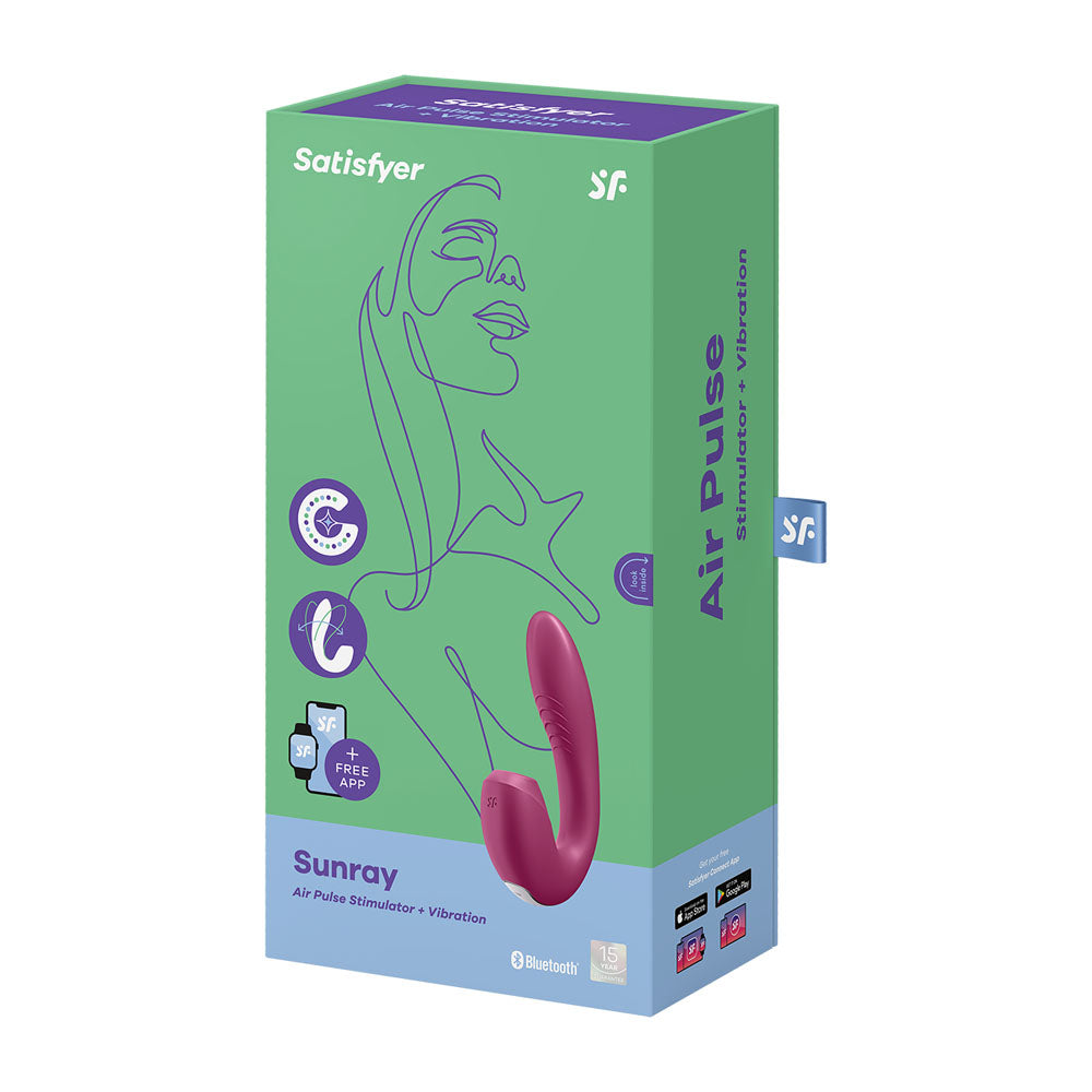 Satisfyer Sunray Berry Usb Rechargeable Vibrator With Air Pulsation & App Control