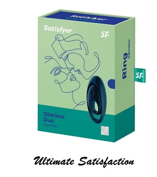 Satisfyer Glorious Duo Dark Blue Usb Rechargeable Cock & Balls Ring