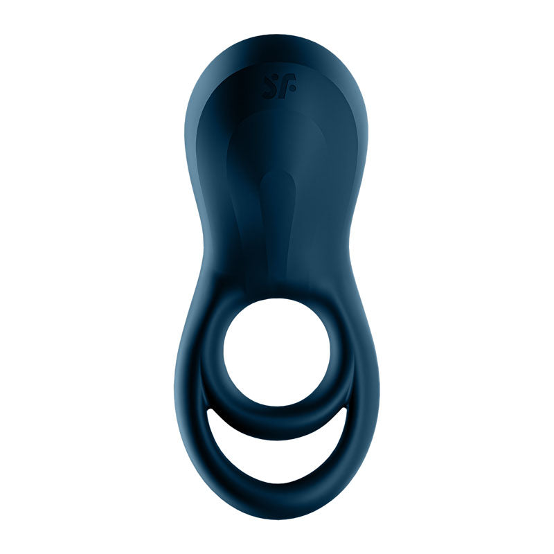 Satisfyer Epic Duo Navy Blue Usb Rechargeable Cock & Balls Ring With App Control