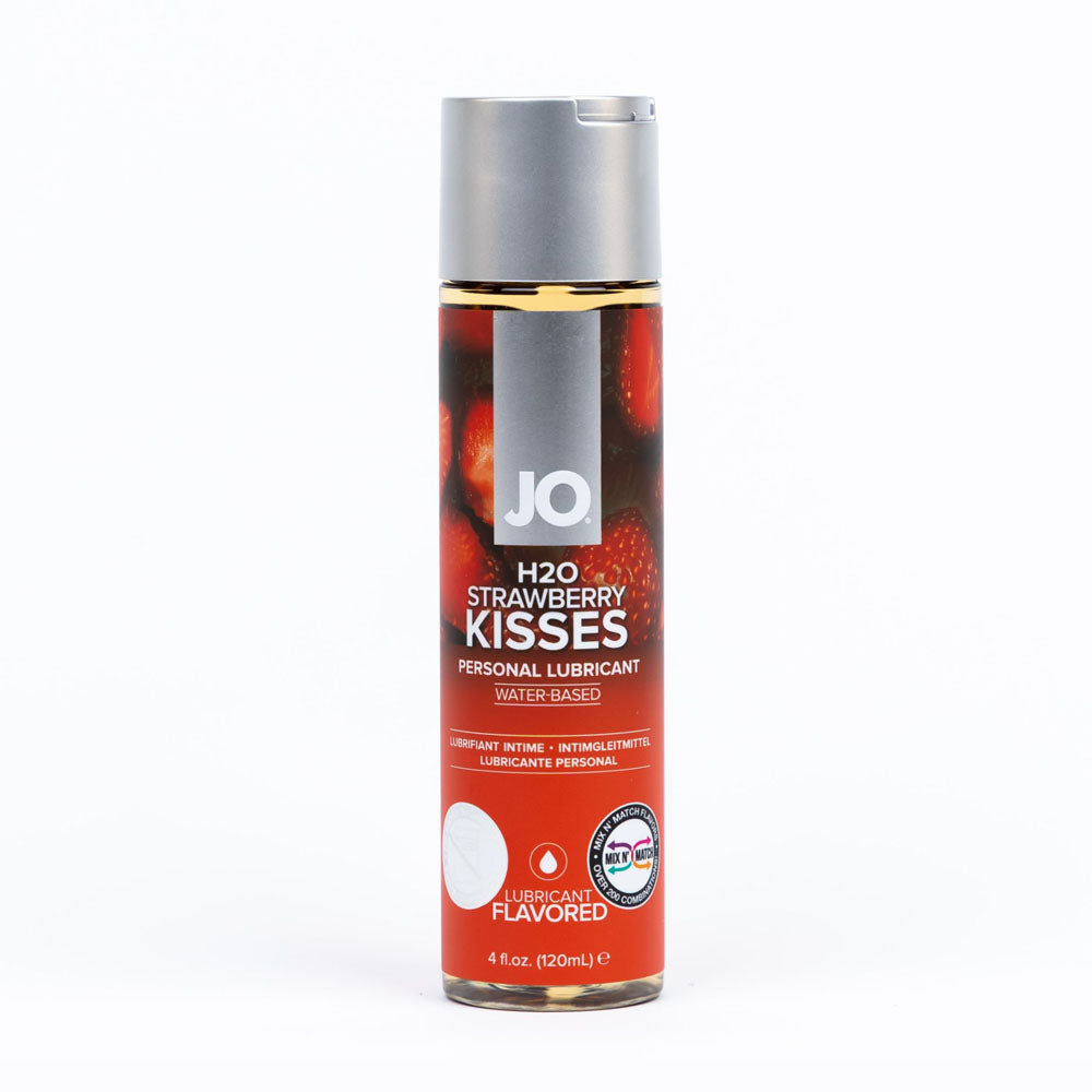Jo H2 O Strawberry Kisses Lube 120 M L Strawberry Flavoured Water Based Lubricant 120 Ml Bottle