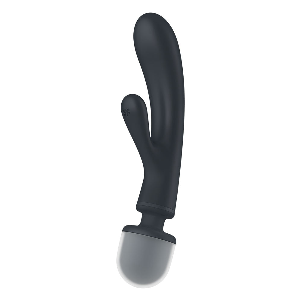 Satisfyer Triple Lover Grey Usb Rechargeable Rabbit Vibrator And Massage Wand