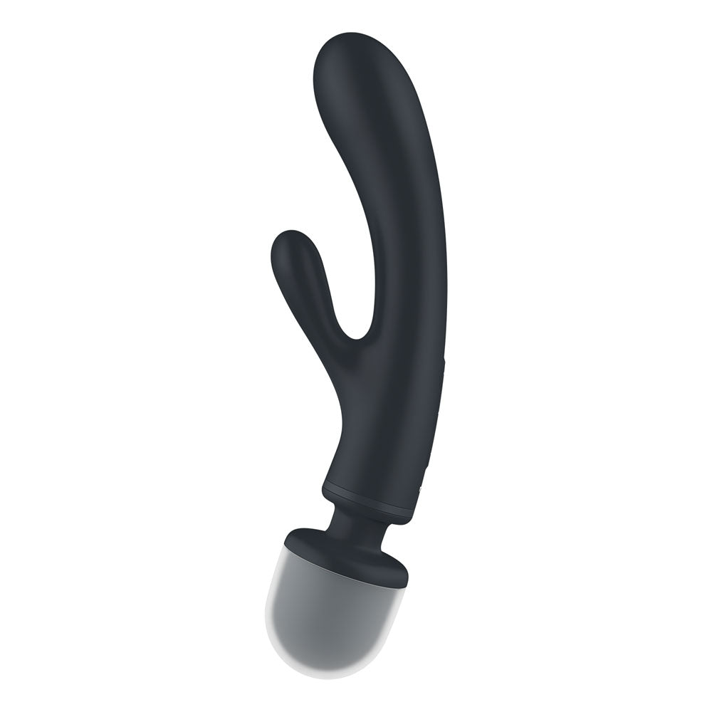 Satisfyer Triple Lover Grey Usb Rechargeable Rabbit Vibrator And Massage Wand