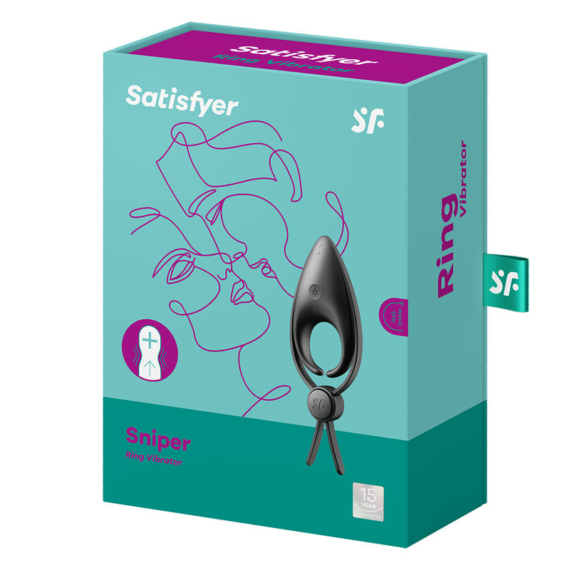Satisfyer Sniper Black Black Vibrating Adjustable Lasso Cock Ring