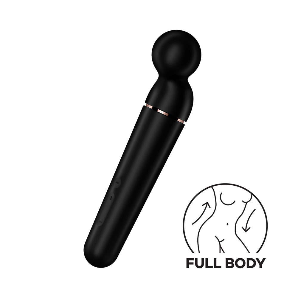 Satisfyer Planet Wand Er Black Black/Rose Gold Usb Rechargeable Massager Wand