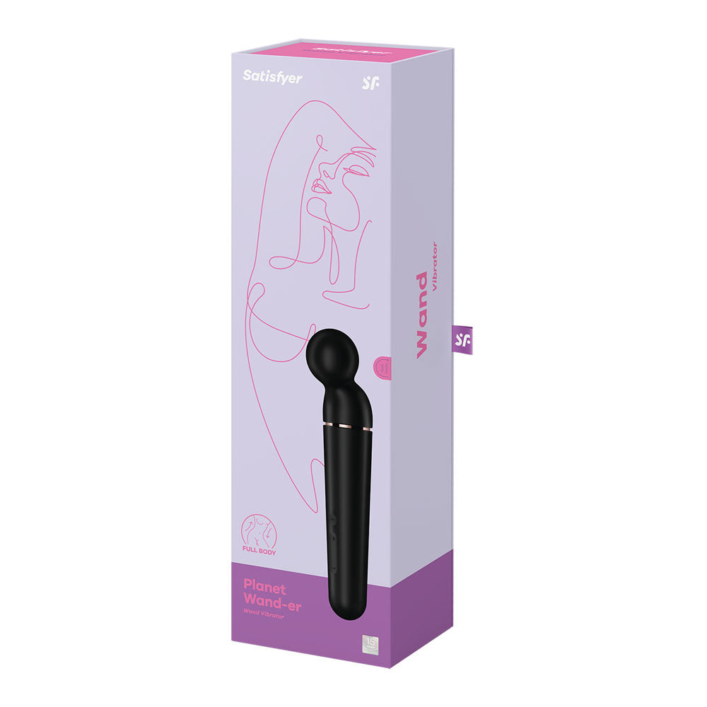 Satisfyer Planet Wand Er Black Black/Rose Gold Usb Rechargeable Massager Wand