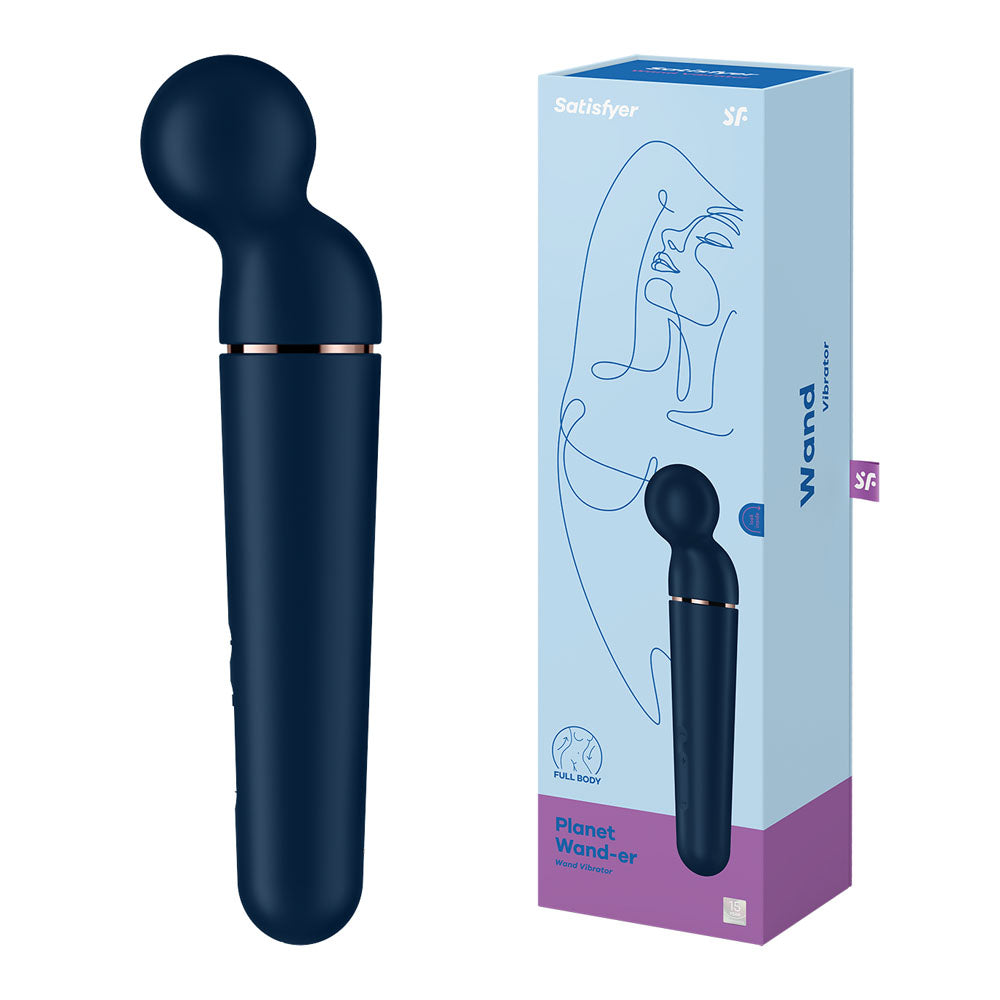 Satisfyer Planet Wand Er Blue Blue/Rose Gold Usb Rechargeable Massager Wand
