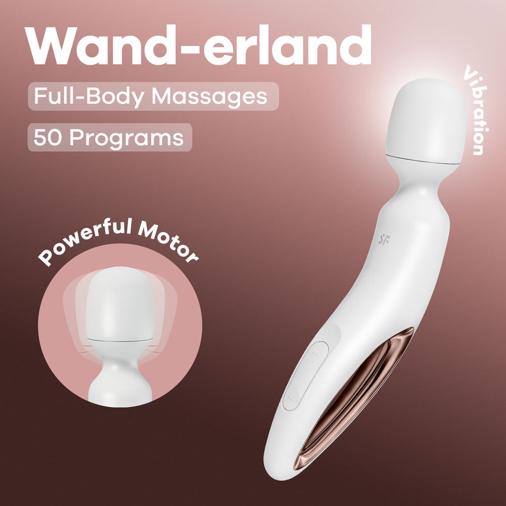 Satisfyer Wand Erland White White/Rose Gold Usb Rechargeable Massage Wand
