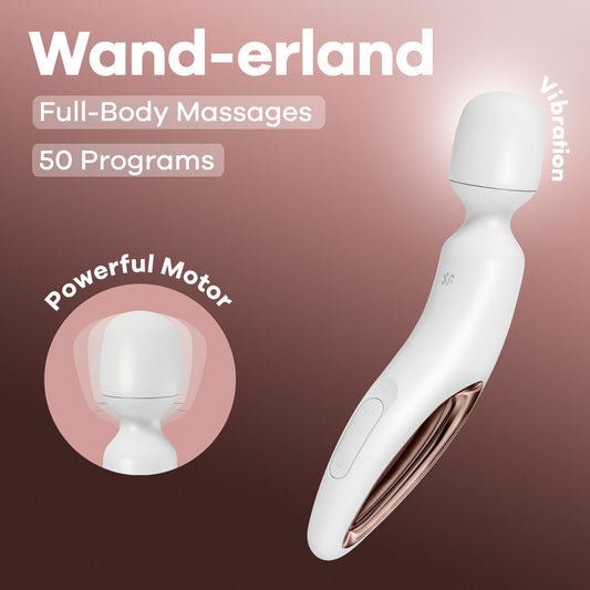 Satisfyer Wand Erland White White/Rose Gold Usb Rechargeable Massage Wand