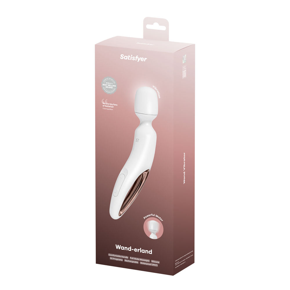Satisfyer Wand Erland White White/Rose Gold Usb Rechargeable Massage Wand