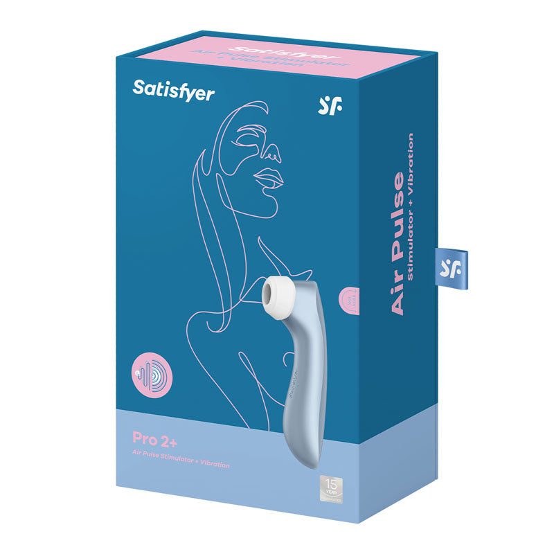 Satisfyer Pro 2+ Blue Touch Free Usb Rechargeable Clitoral Stimulator With Vibration