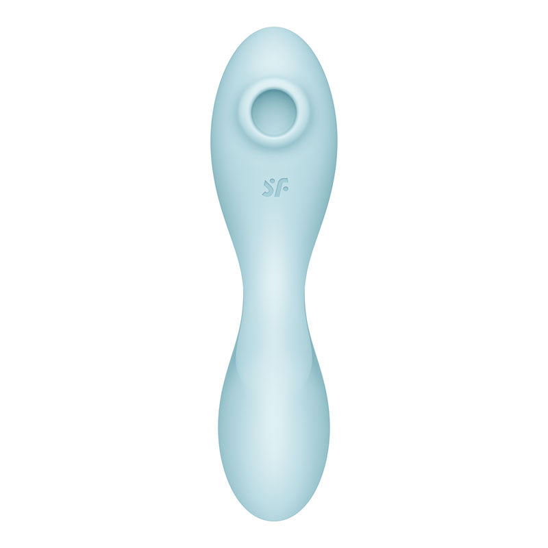 Satisfyer Curvy Trinity 5 Blue Usb Rechargeable Air Pulse Stimulator & Vibrator With App Control