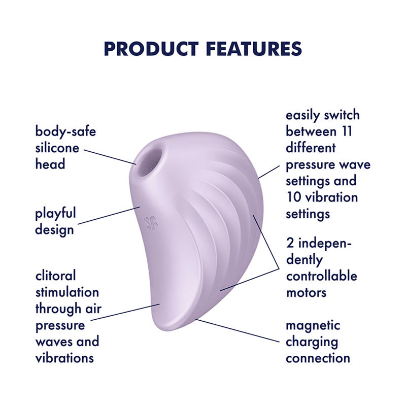 Satisfyer Pearl Diver Violet Violet Usb Rechargeable Air Pulsation Stimulator