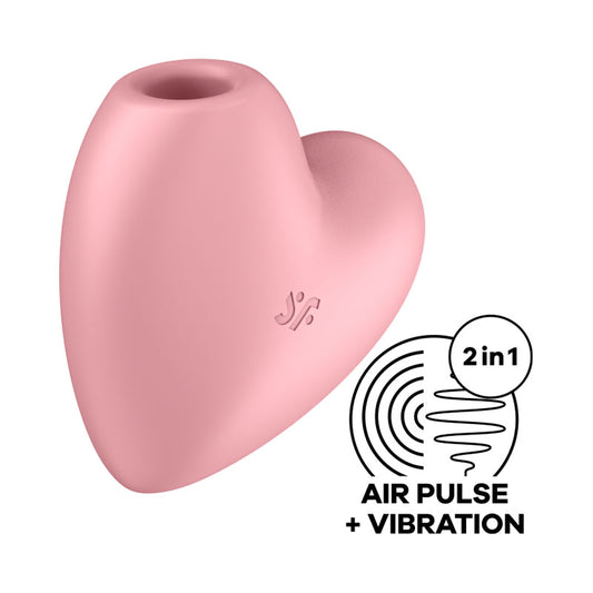 Satisfyer Cutie Heart Light Pink Light Pink Usb Rechargeable Air Pulsation Stimulator With Vibration
