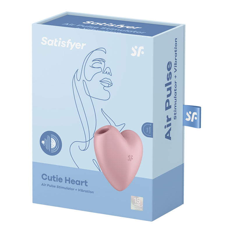 Satisfyer Cutie Heart Light Pink Light Pink Usb Rechargeable Air Pulsation Stimulator With Vibration