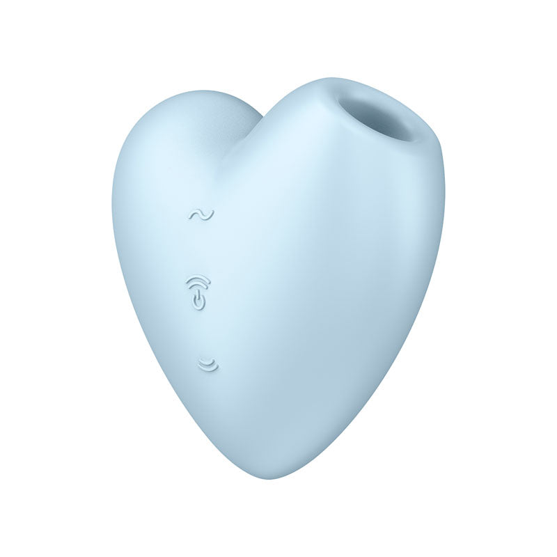 Satisfyer Cutie Heart Blue Blue Usb Rechargeable Air Pulsation Stimulator With Vibration