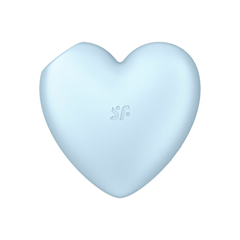 Satisfyer Cutie Heart Blue Blue Usb Rechargeable Air Pulsation Stimulator With Vibration