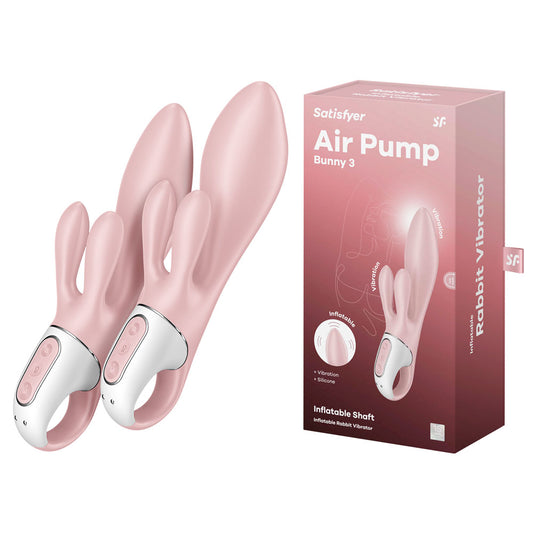 Satisfyer Air Pump Bunny 3 Pink Usb Rechargeable Inflatable Rabbit Vibrator