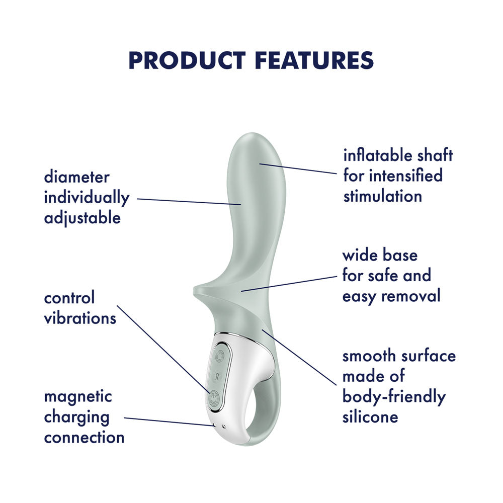 Satisfyer Air Pump Booty 3 Grey Usb Rechargeable Inflatable Anal Vibrator
