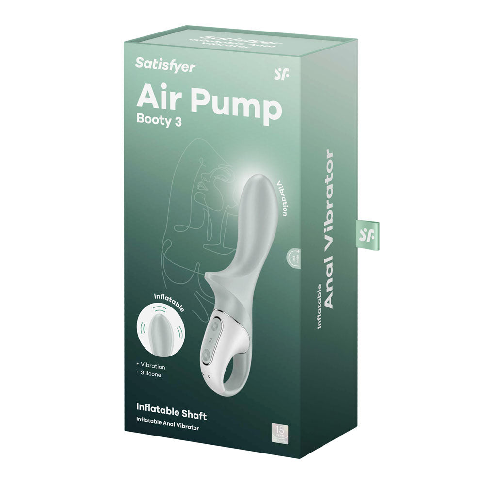 Satisfyer Air Pump Booty 3 Grey Usb Rechargeable Inflatable Anal Vibrator