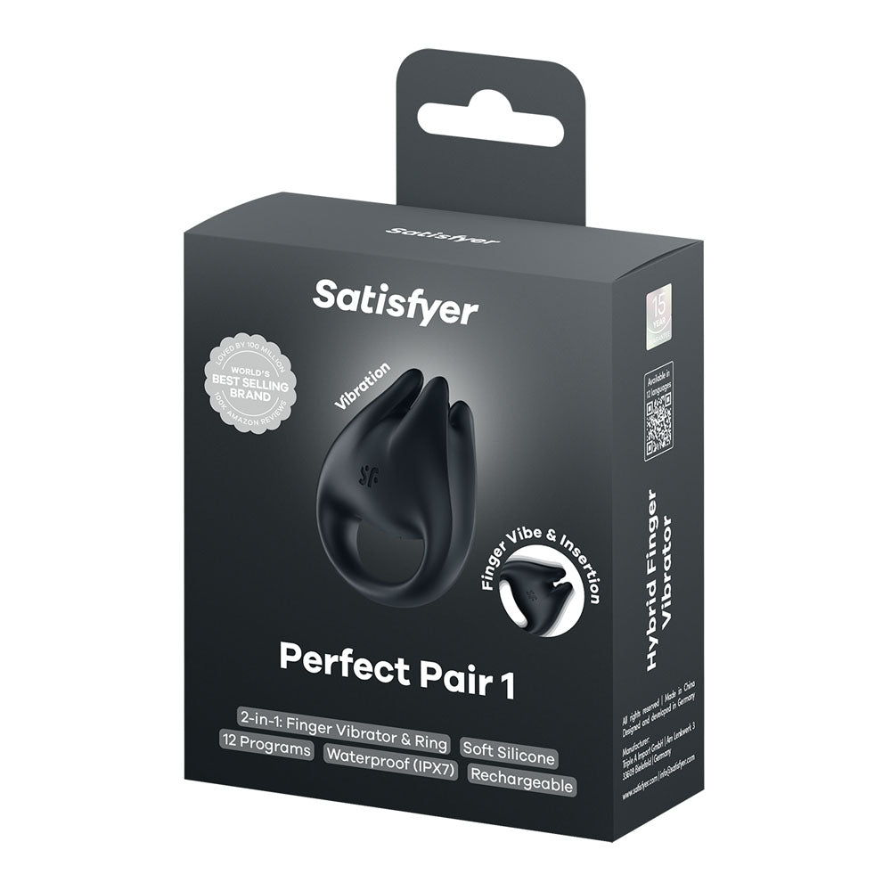 Satisfyer Perfect Pair 1 Black Usb C Rechargeable Vibrating Couples Ring