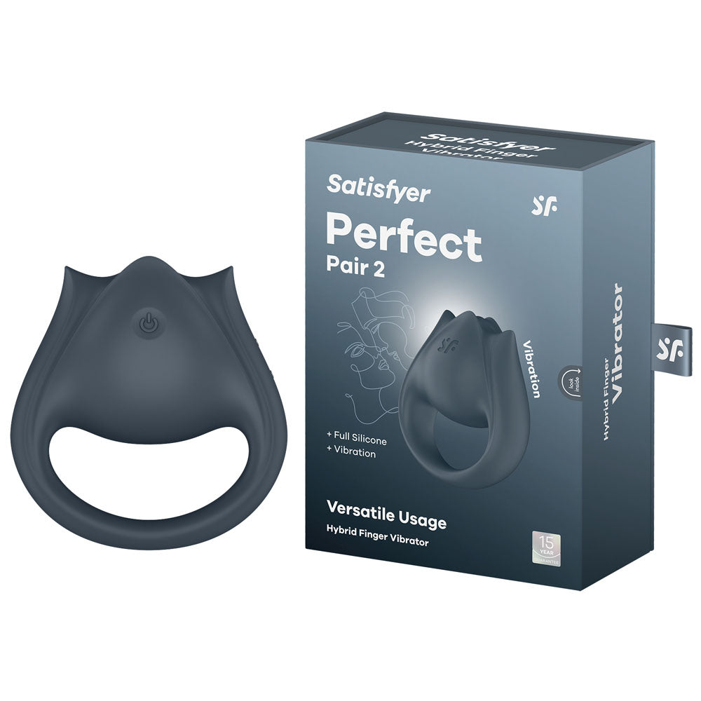 Satisfyer Perfect Pair 2 Grey Usb Rechargeable Vibrating Couples Ring