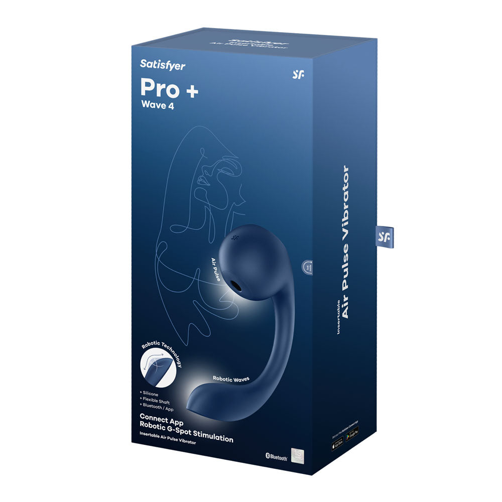 Satisfyer Pro+ Wave 4 Blue Usb Rechargeable Vibrator With Air Pulse Stimulation And App Control
