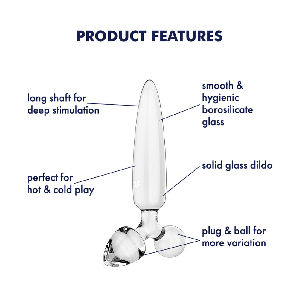 Satisfyer Triple Crystal 1 Clear Clear Glass 3 In 1 Butt Plug
