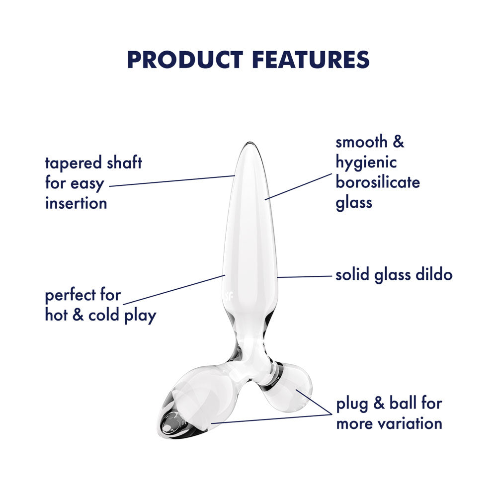 Satisfyer Triple Crystal 2 Clear Clear Glass 3 In 1 Butt Plug