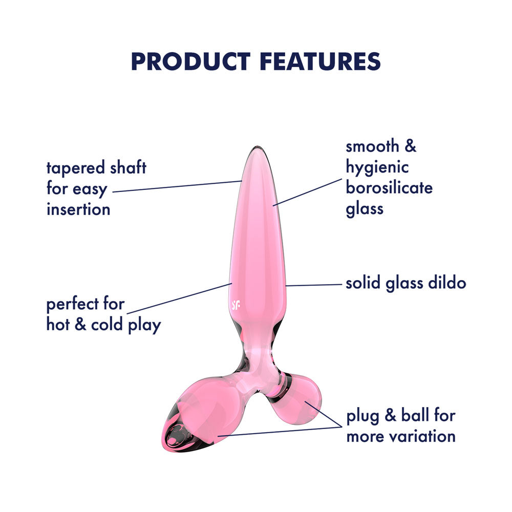 Satisfyer Triple Crystal 2 Pink Pink Glass 3 In 1 Butt Plug