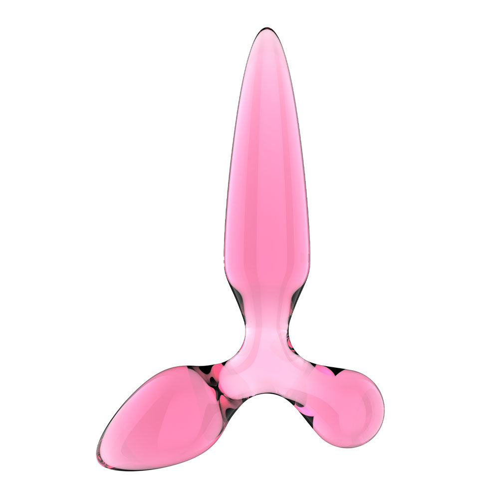 Satisfyer Triple Crystal 2 Pink Pink Glass 3 In 1 Butt Plug