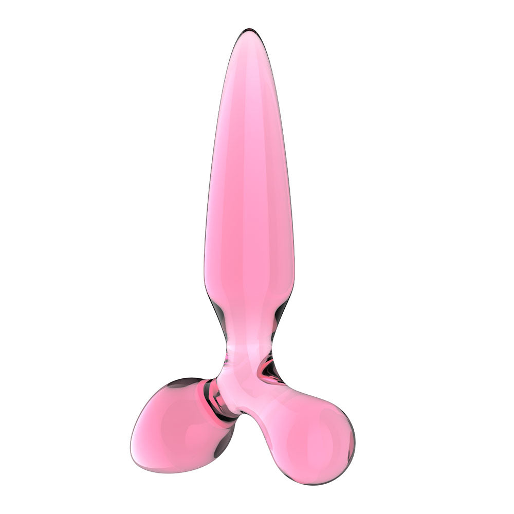 Satisfyer Triple Crystal 2 Pink Pink Glass 3 In 1 Butt Plug