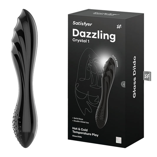 Satisfyer Dazzling Crystal 1 Black Black Glass Double Ended Dildo