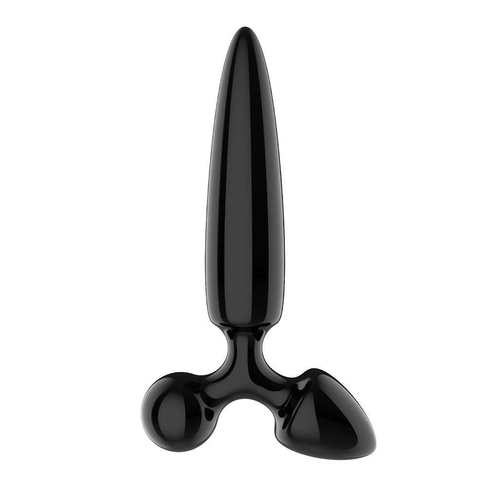 Satisfyer Triple Crystal 1 Black Black Glass 3 In 1 Butt Plug