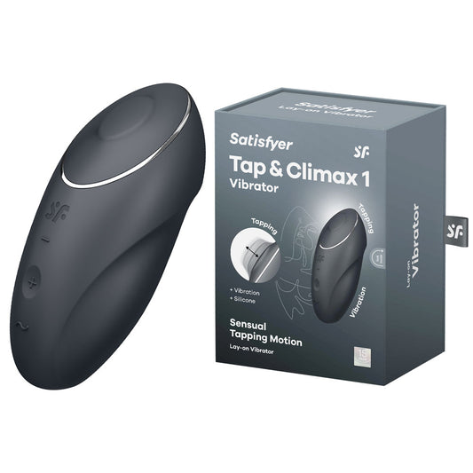 Satisfyer Tap & Climax 1 Grey Grey Usb Rechargeable Pulsing Stimulator